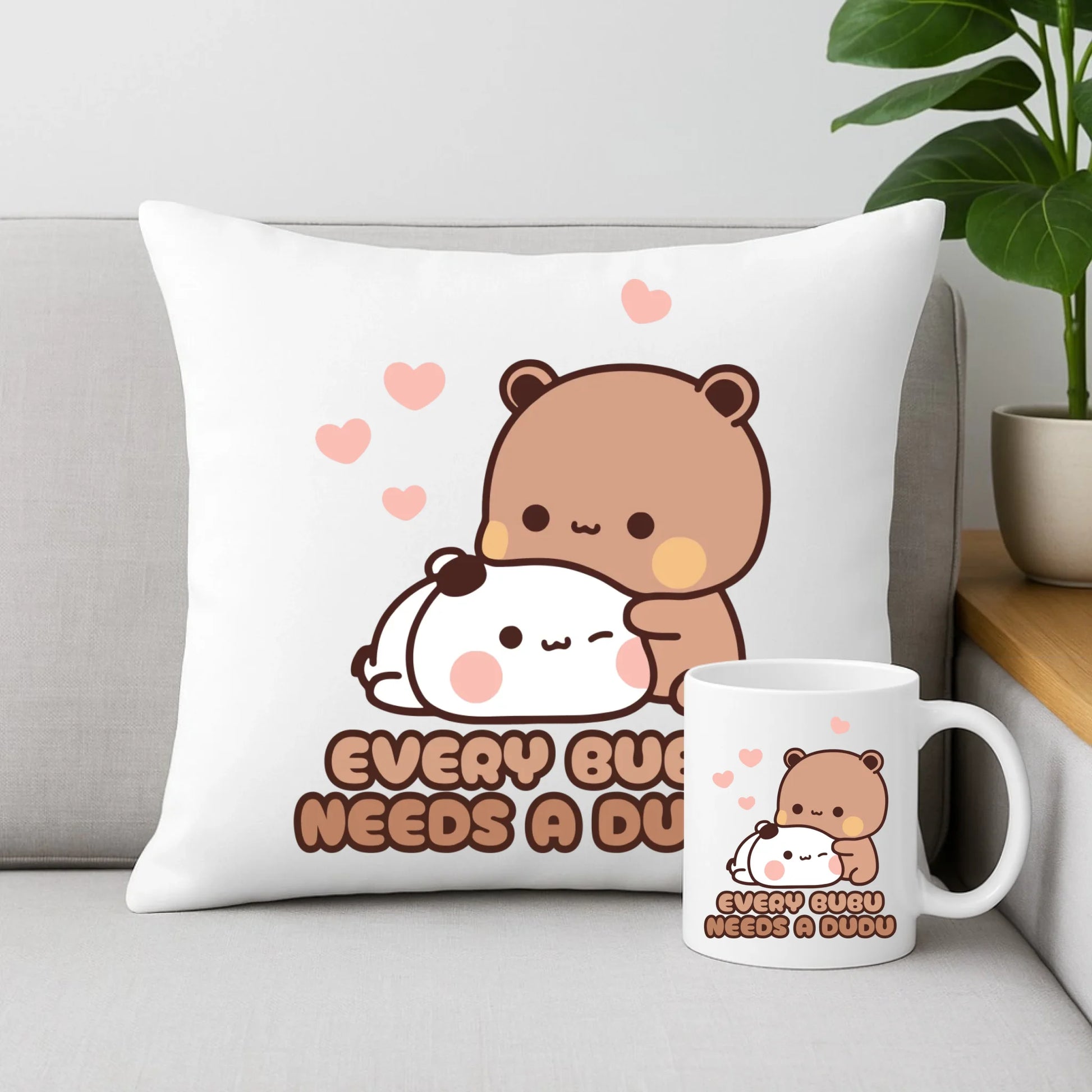 Zestaw poduszka i kubek dla par - Every Bubu needs a Dudu W33 - StoryCups.pl