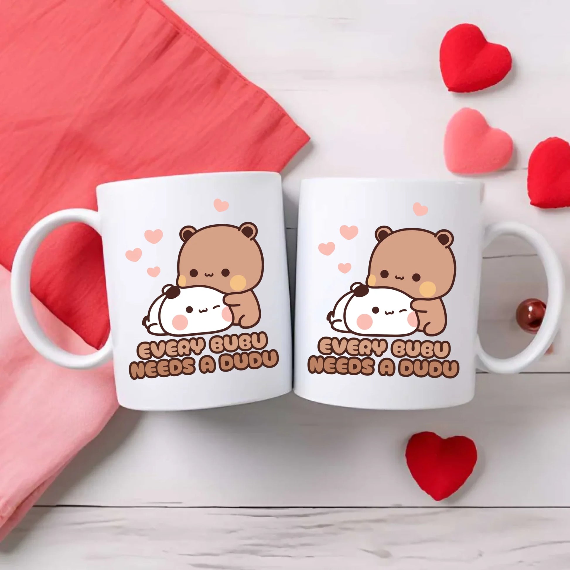 Zestaw poduszka i kubek dla par - Every Bubu needs a Dudu W33 - StoryCups.pl