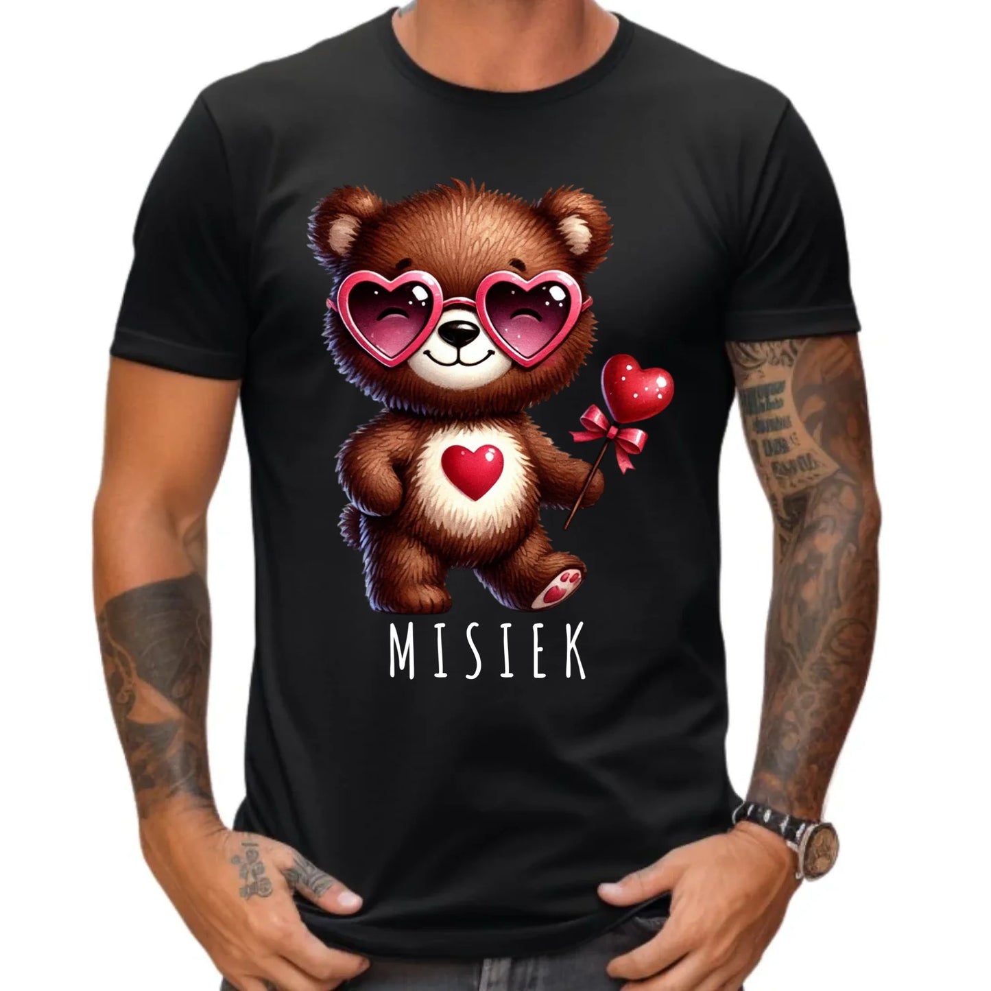 Koszulka męska - Misiek z sercem W34 - StoryCups.pl