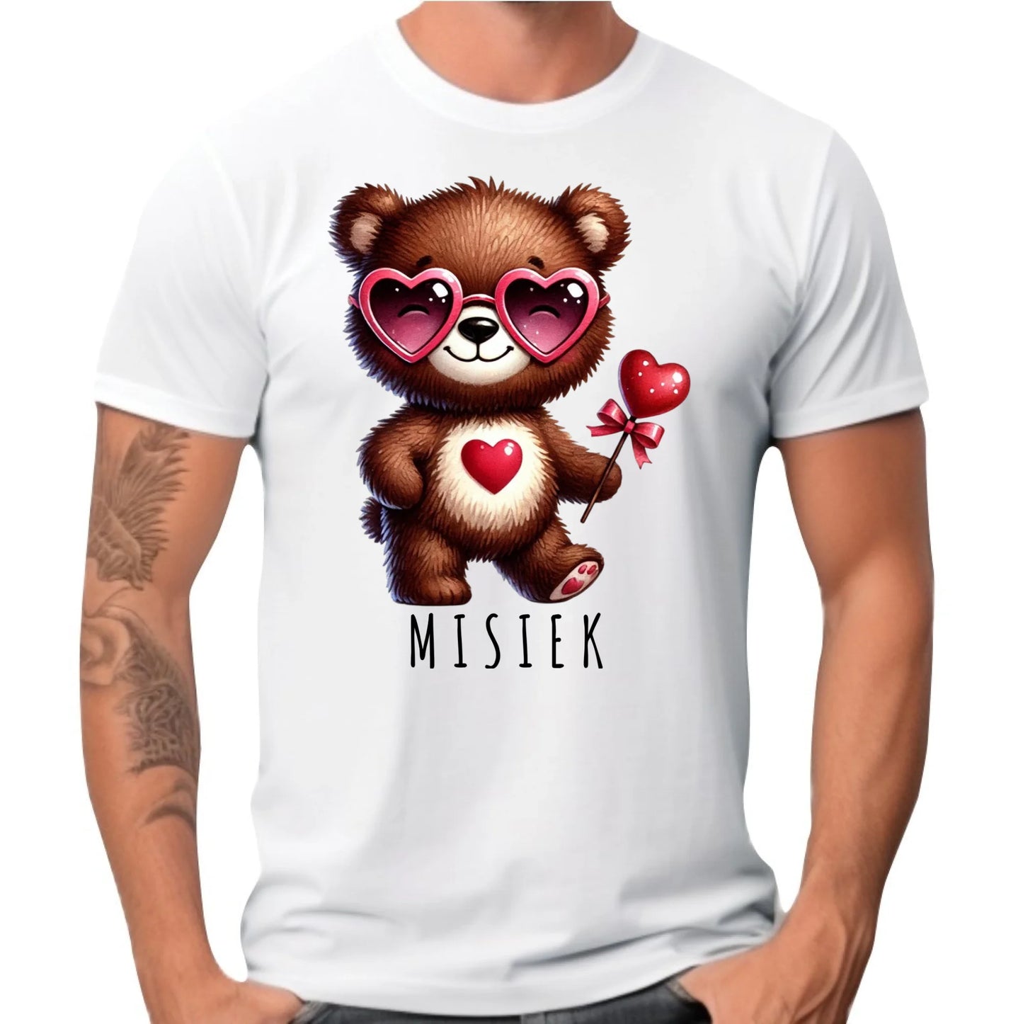 Koszulka męska - Misiek z sercem W34 - StoryCups.pl