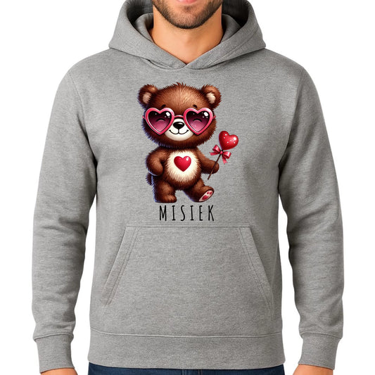Bluza męska z kapturem - Misiek z sercem W34 - StoryCups.pl