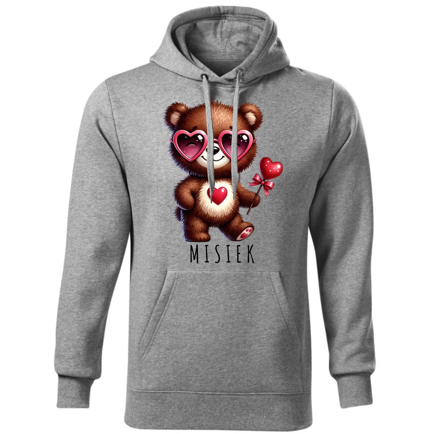 Bluza męska z kapturem - Misiek z sercem W34 - StoryCups.pl