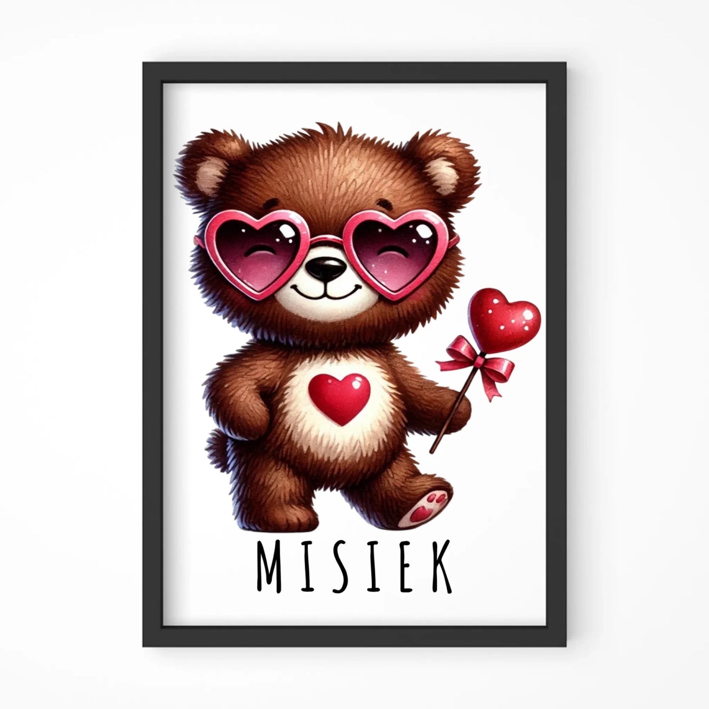 Plakat w ramie - Misiek z sercem W34 - StoryCups.pl