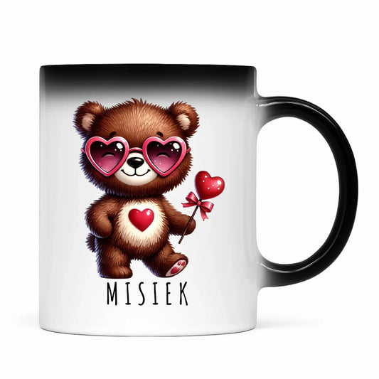 Kubek magiczny - Misiek z sercem W34 - StoryCups.pl