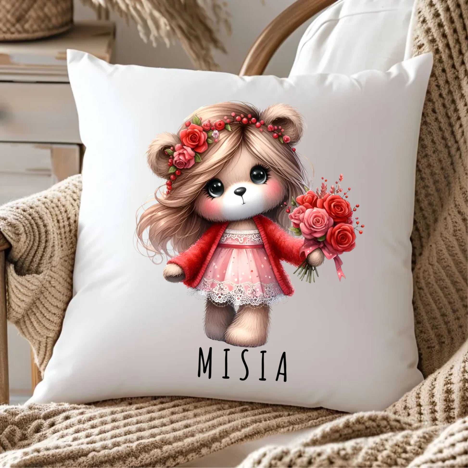 Poduszka - prezent dla dziewczyny - Urocza Misia W35 - StoryCups.pl