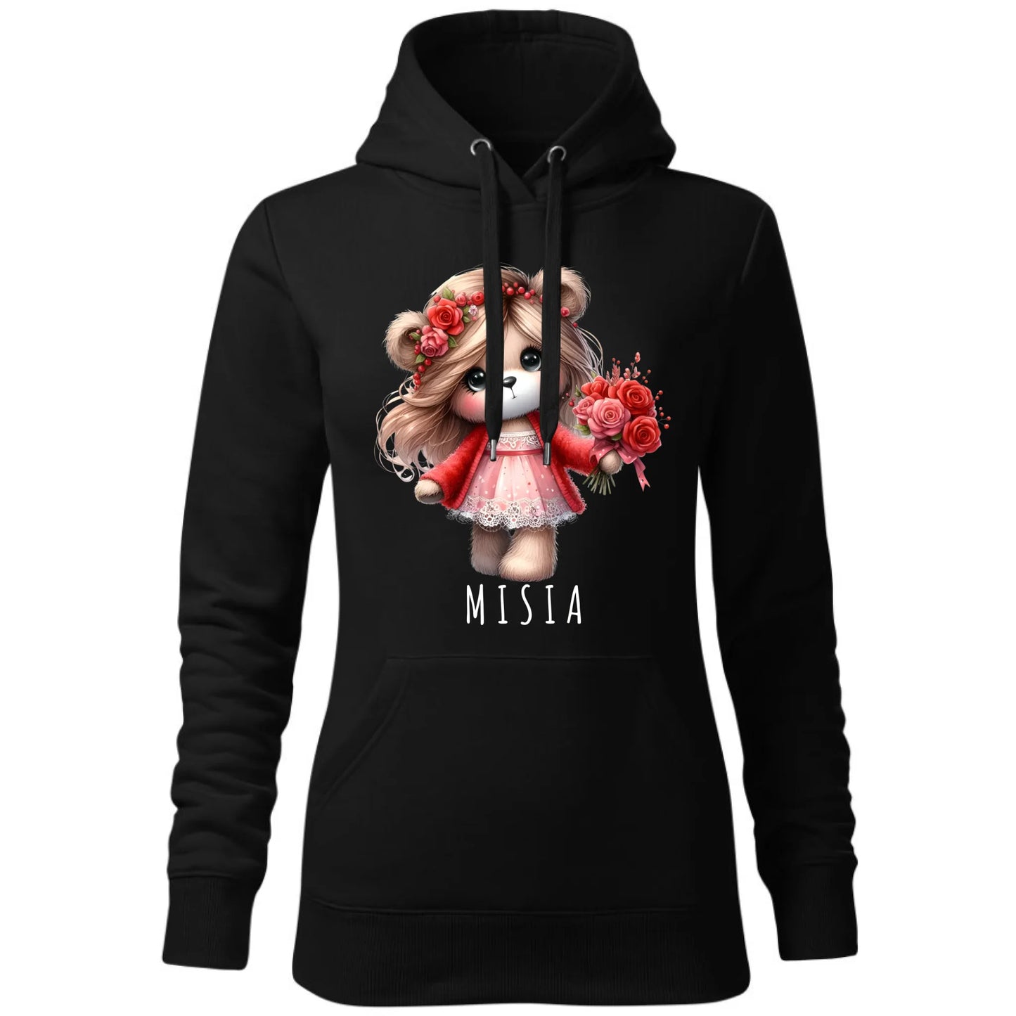 Bluza damska z kapturem - prezent dla dziewczyny - Urocza Misia W35 - StoryCups.pl