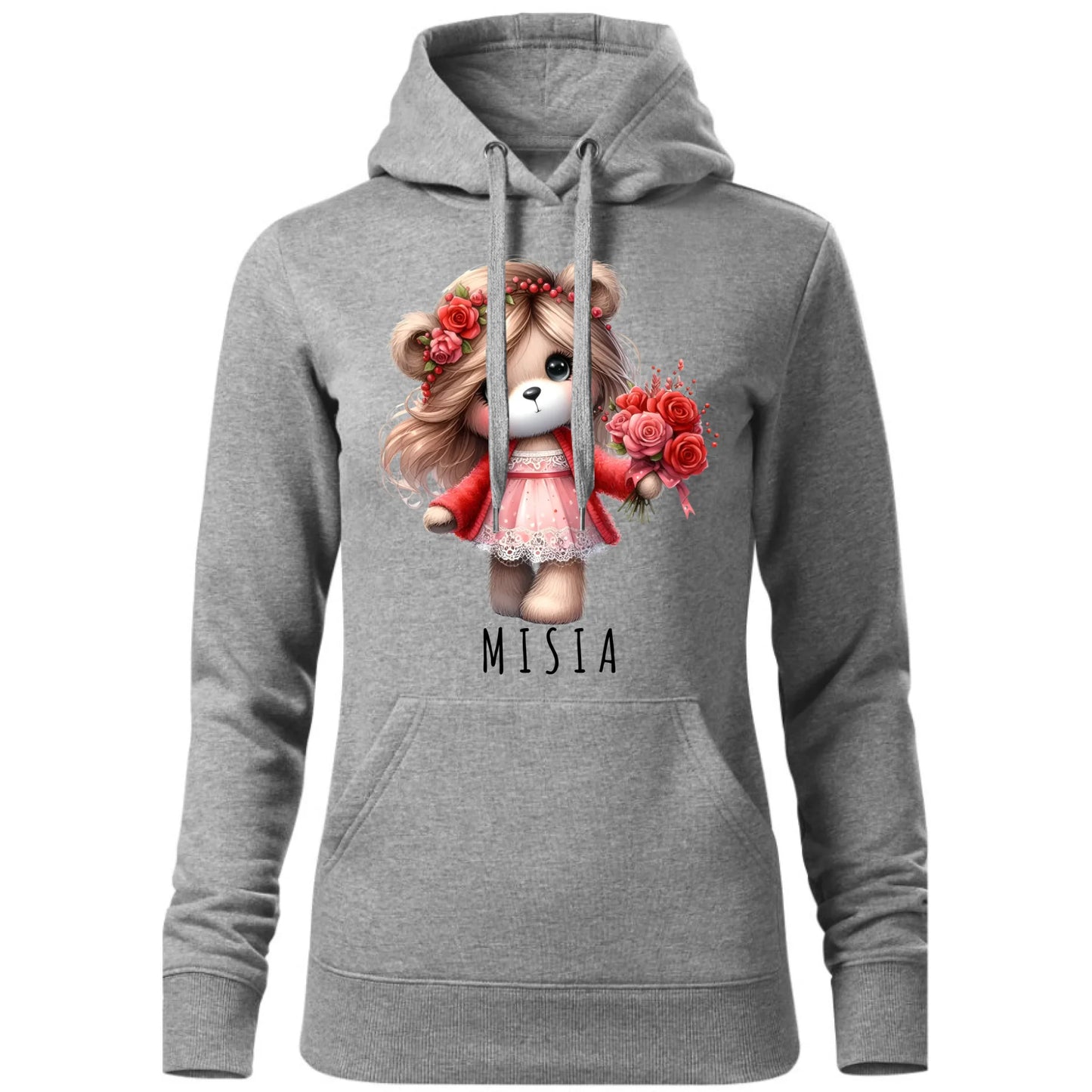 Bluza damska z kapturem - prezent dla dziewczyny - Urocza Misia W35 - StoryCups.pl