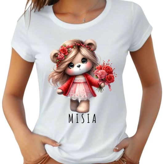 Koszulka damska - prezent dla dziewczyny - Urocza Misia W35 - StoryCups.pl