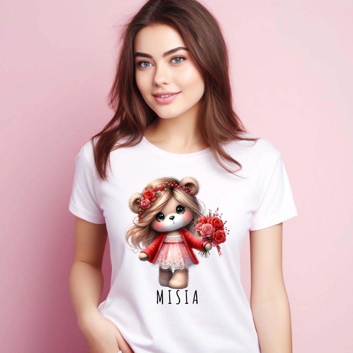 Koszulka damska - prezent dla dziewczyny - Urocza Misia W35 - StoryCups.pl