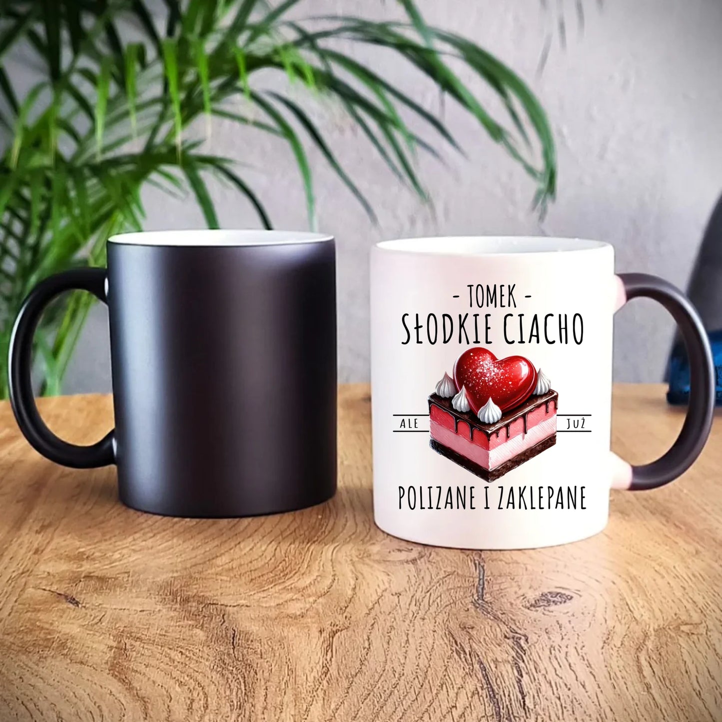 Kubek magiczny - Słodkie ciacho polizane i zaklepane - personalizowany W36 - StoryCups.pl