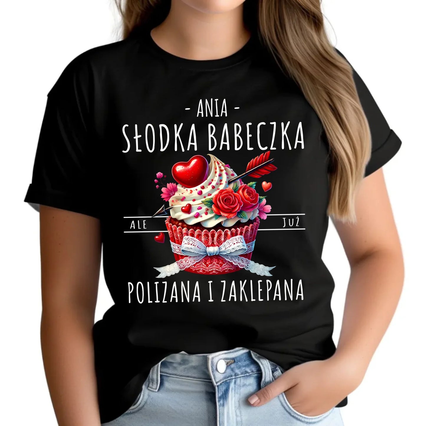 Koszulka damska - Słodka babeczka polizana i zaklepana - personalizowana W37 - StoryCups.pl