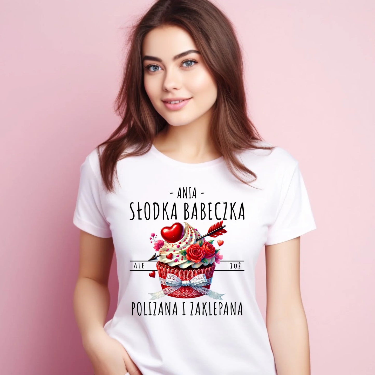 Koszulka damska - Słodka babeczka polizana i zaklepana - personalizowana W37 - StoryCups.pl