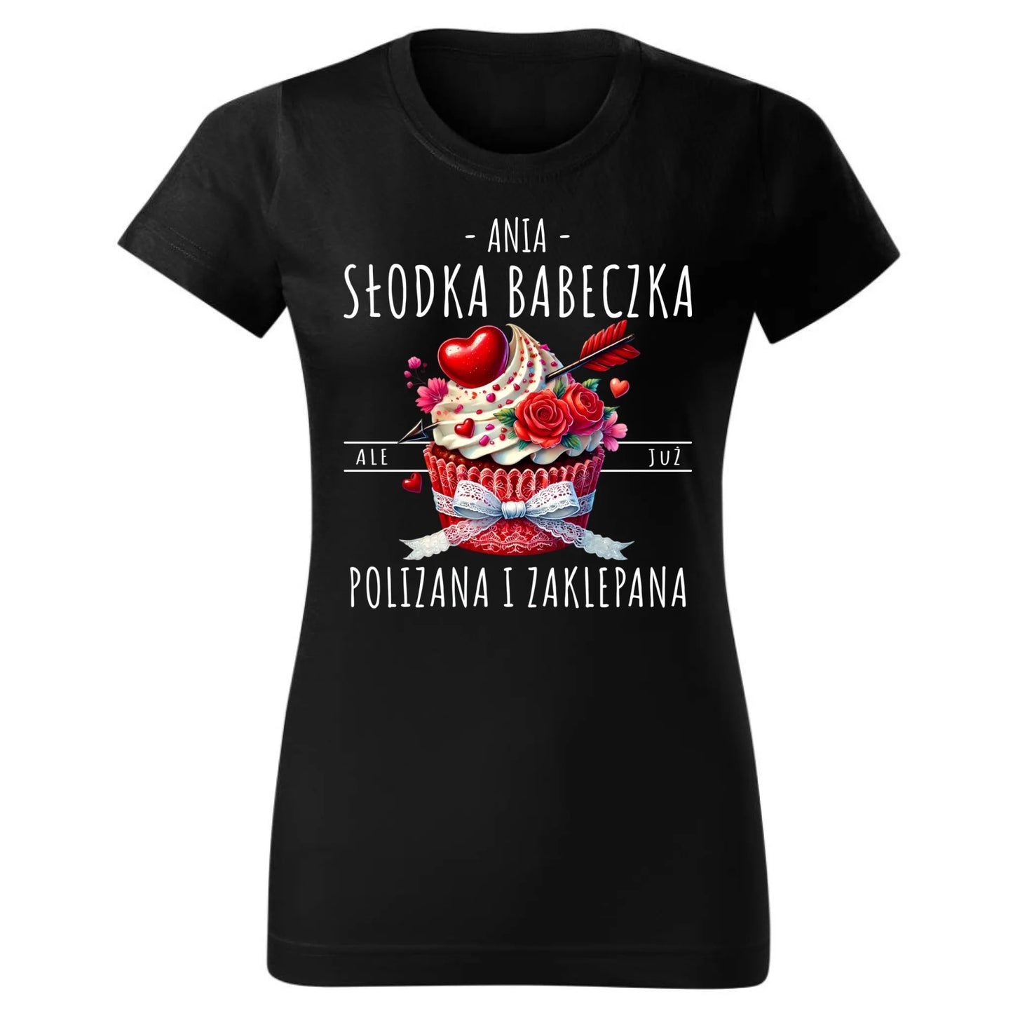 Koszulka damska - Słodka babeczka polizana i zaklepana - personalizowana W37 - StoryCups.pl