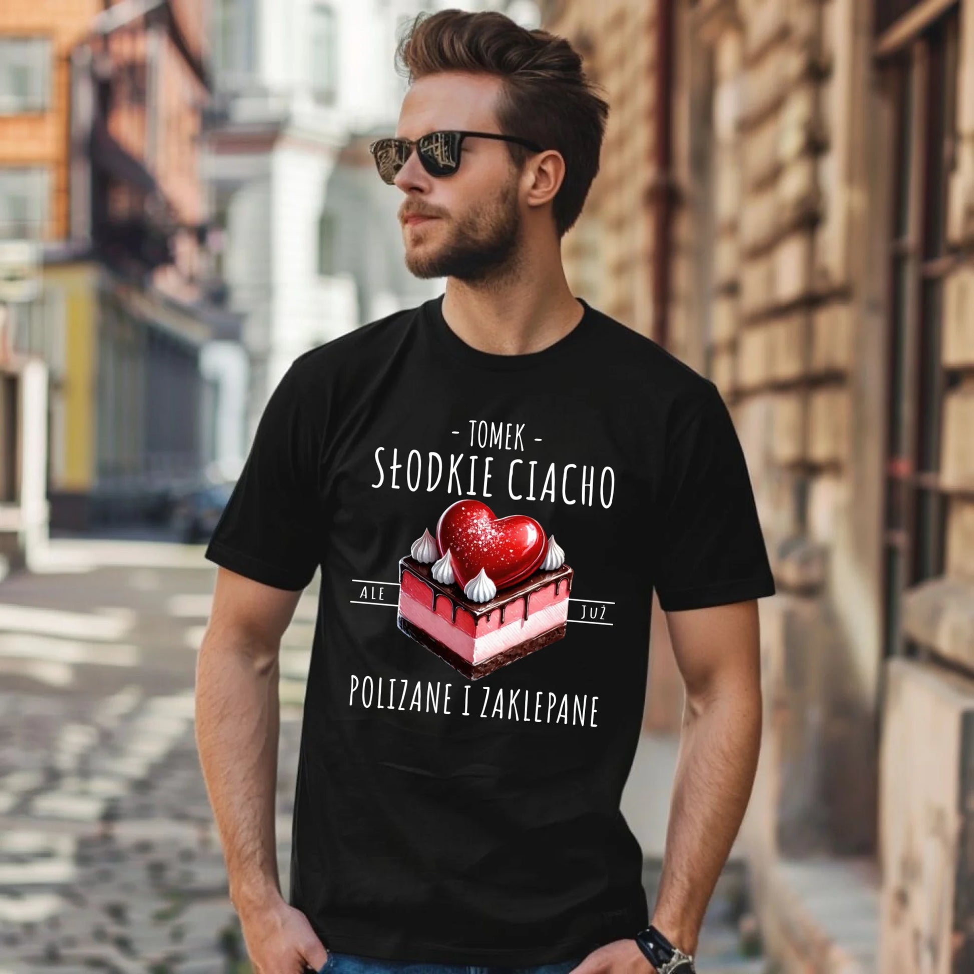 Koszulka męska - Słodkie ciacho polizane i zaklepane - personalizowana W36 - StoryCups.pl