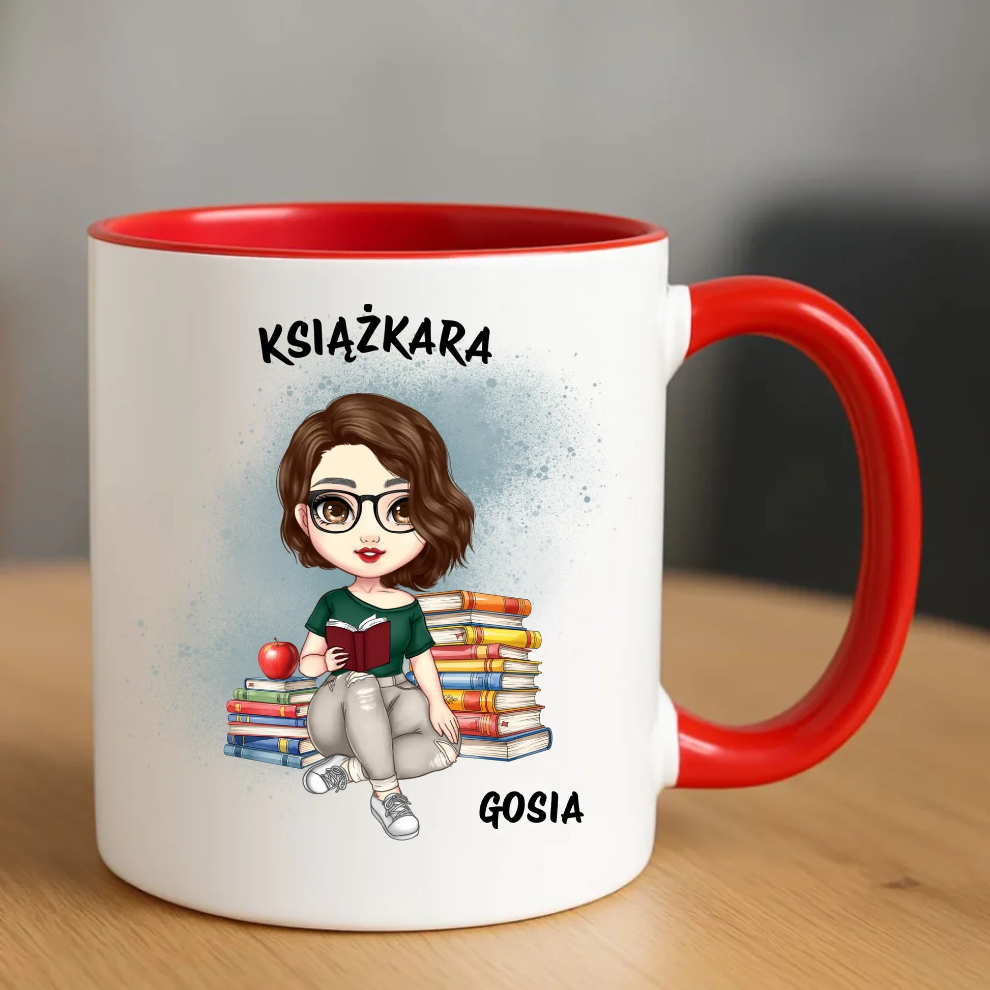 Kubek - Książkara - Prezent dla miłośniczki czytania książek - personalizowany DZ03 - StoryCups.pl