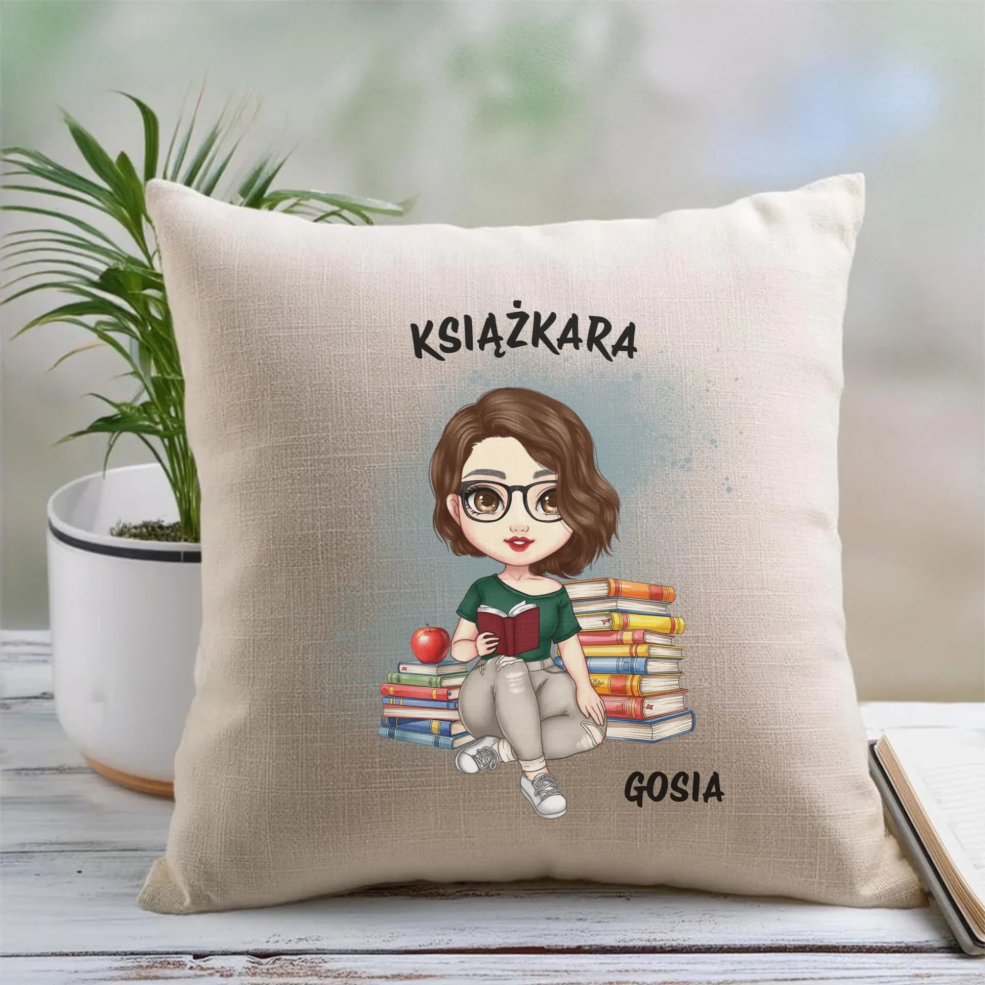 Poduszka - Książkara - Prezent dla miłośniczki czytania książek - personalizowana DZ03 - StoryCups.pl