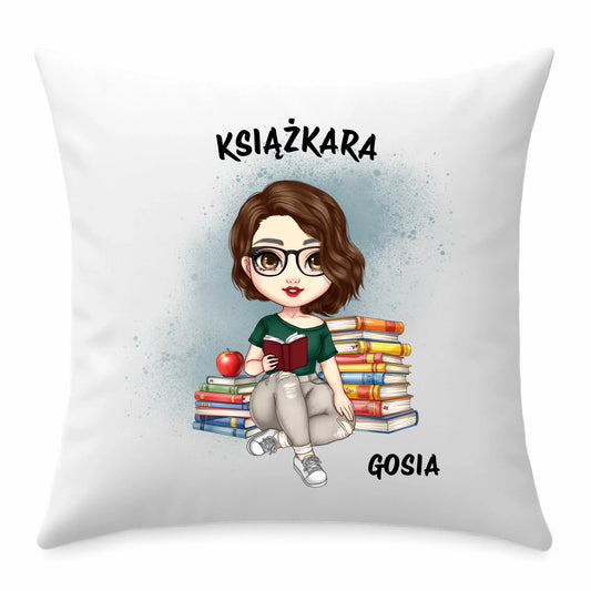 Poduszka - Książkara - Prezent dla miłośniczki czytania książek - personalizowana DZ03 - StoryCups.pl