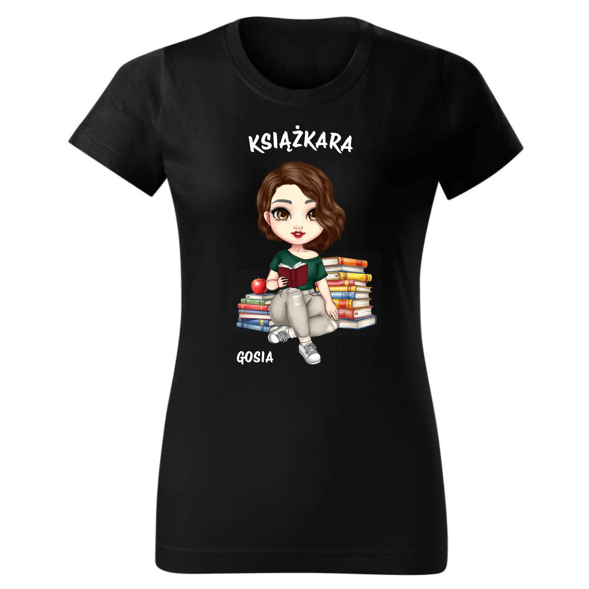 Koszulka damska - Książkara - Prezent dla miłośniczki czytania książek - personalizowana DZ03 - StoryCups.pl