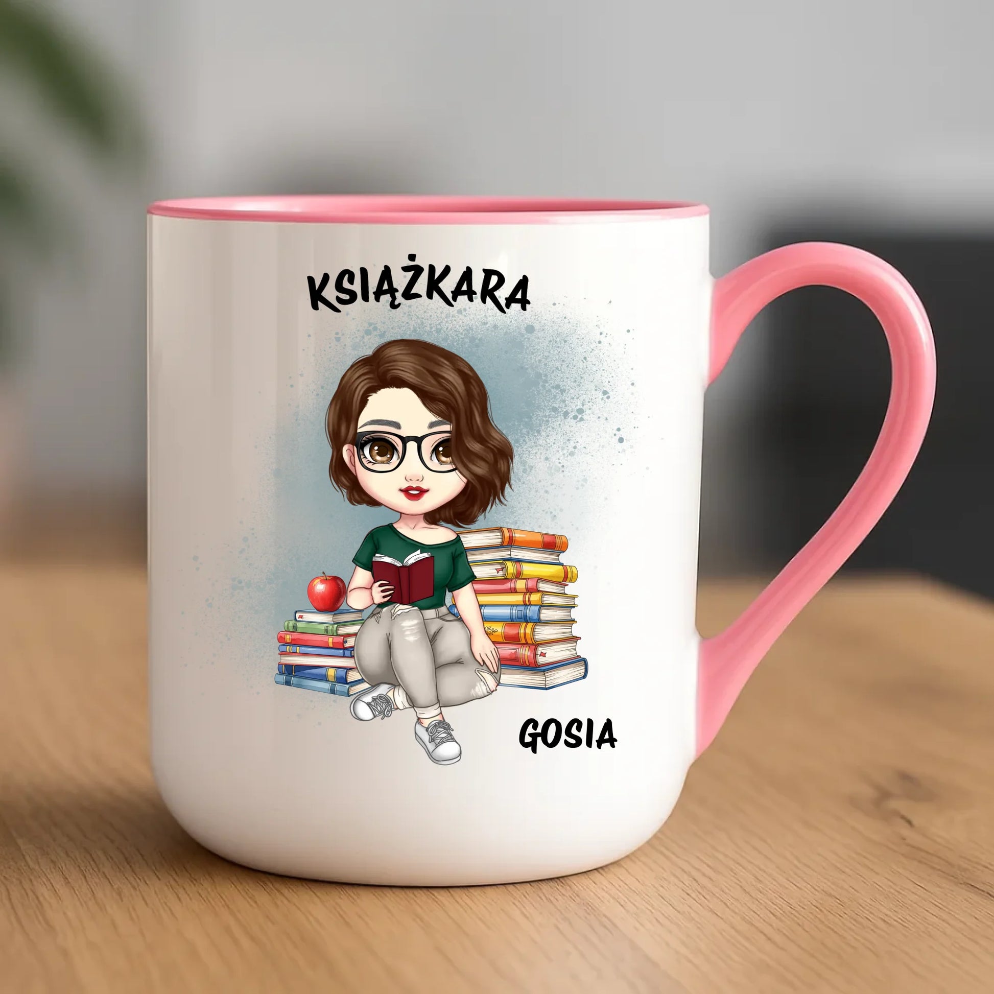 Kubek elegant - Książkara - Prezent dla miłośniczki czytania książek - personalizowany DZ03 - StoryCups.pl