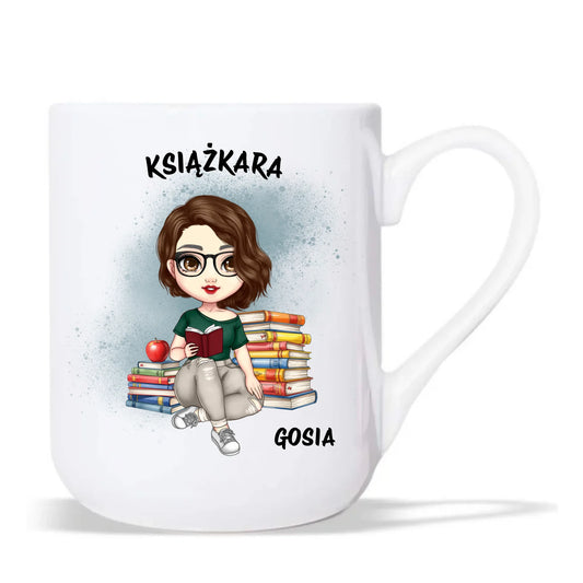 Kubek elegant - Książkara - Prezent dla miłośniczki czytania książek - personalizowany DZ03 - StoryCups.pl