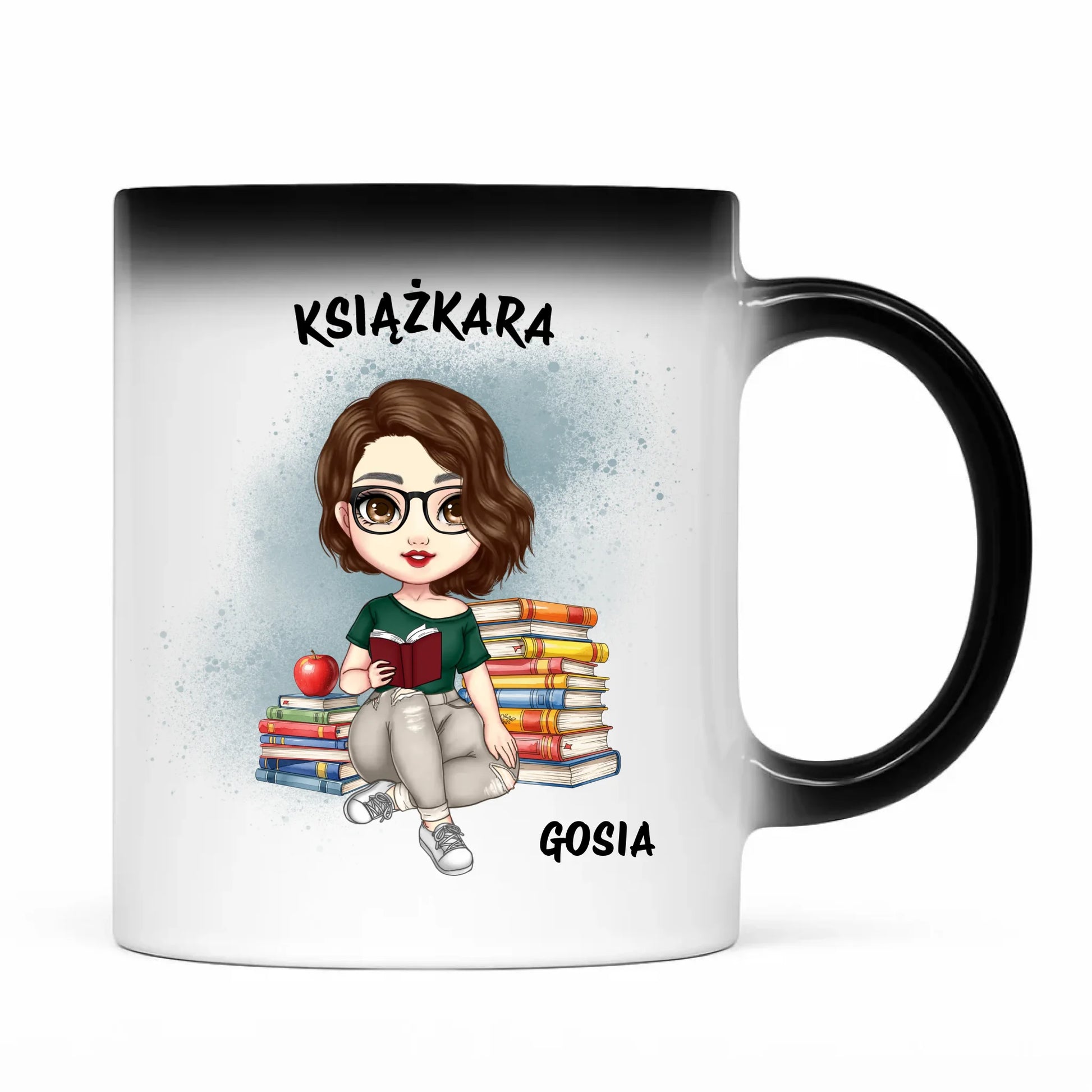 Kubek magiczny - Książkara - Prezent dla miłośniczki czytania książek - personalizowany DZ03 - StoryCups.pl