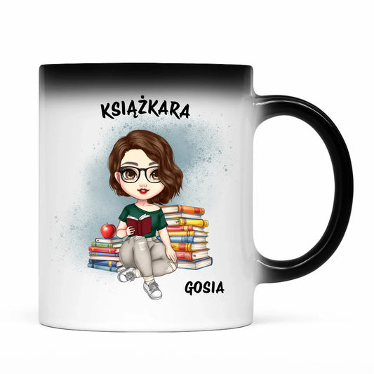 Kubek magiczny - Książkara - Prezent dla miłośniczki czytania książek - personalizowany DZ03 - StoryCups.pl