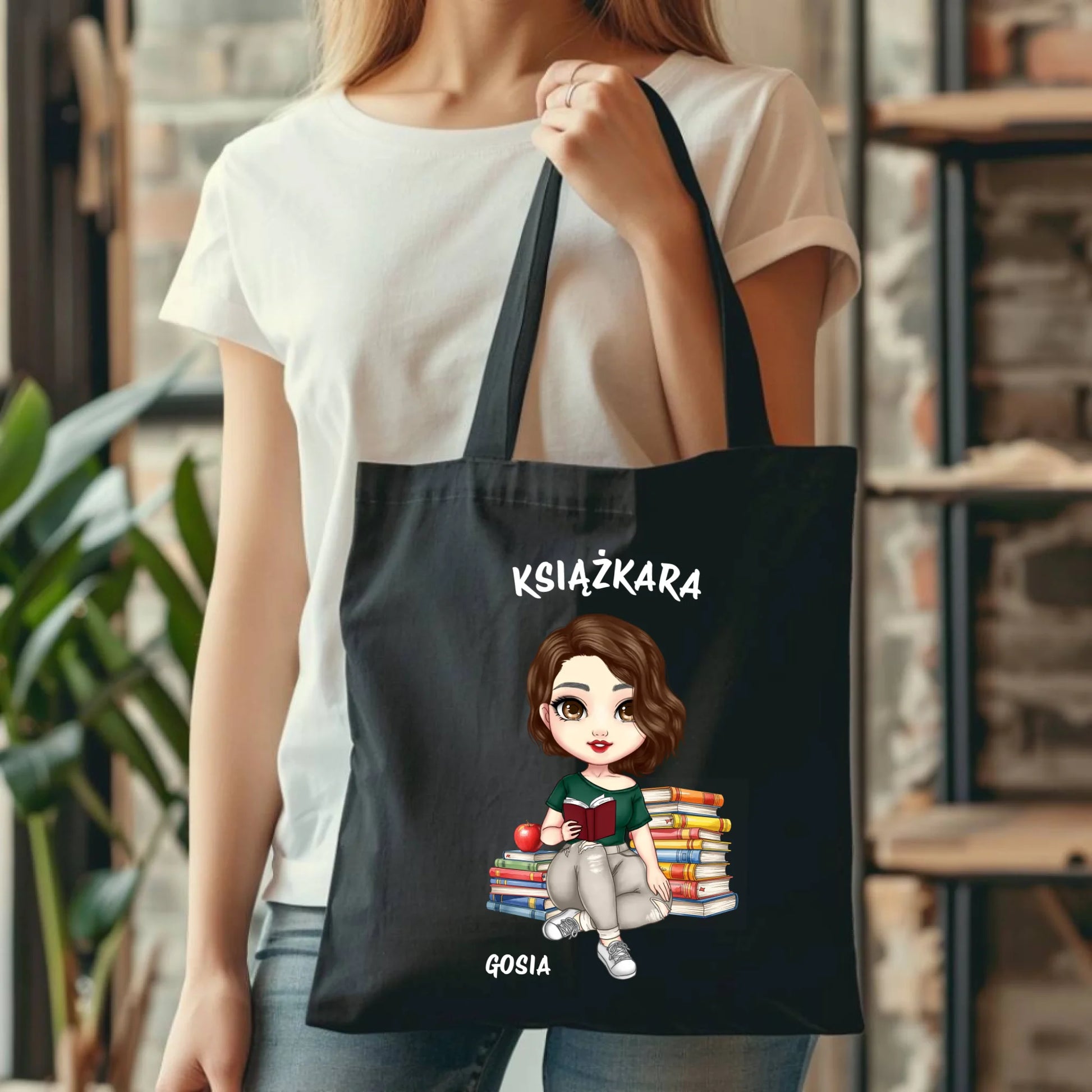 Torba - Książkara - Prezent dla miłośniczki czytania książek - personalizowana DZ03 - StoryCups.pl