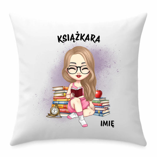 Poduszka - Książkara - Prezent dla miłośniczki czytania książek - personalizowana DZ04 - StoryCups.pl