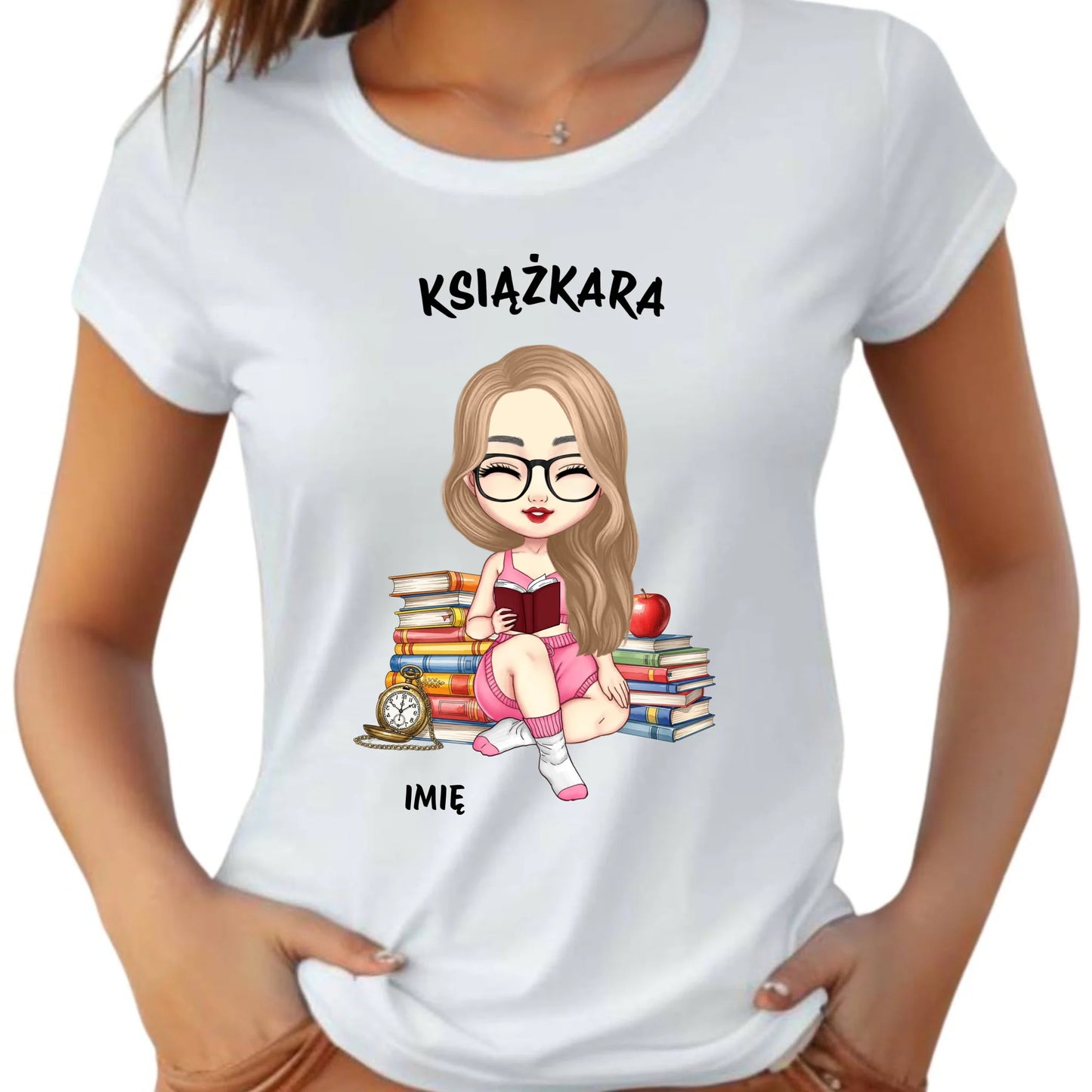Koszulka damska - Książkara - Prezent dla miłośniczki czytania książek - personalizowana DZ04 - StoryCups.pl