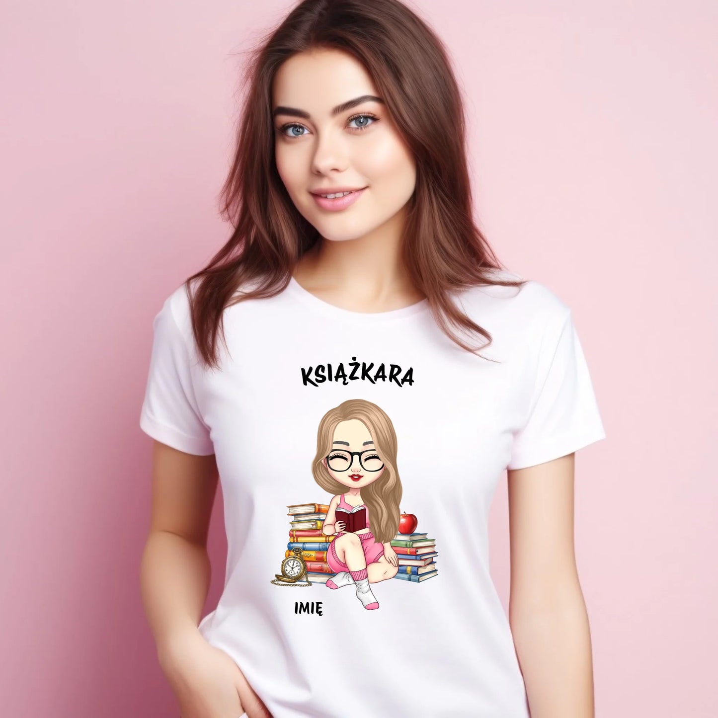 Koszulka damska - Książkara - Prezent dla miłośniczki czytania książek - personalizowana DZ04 - StoryCups.pl