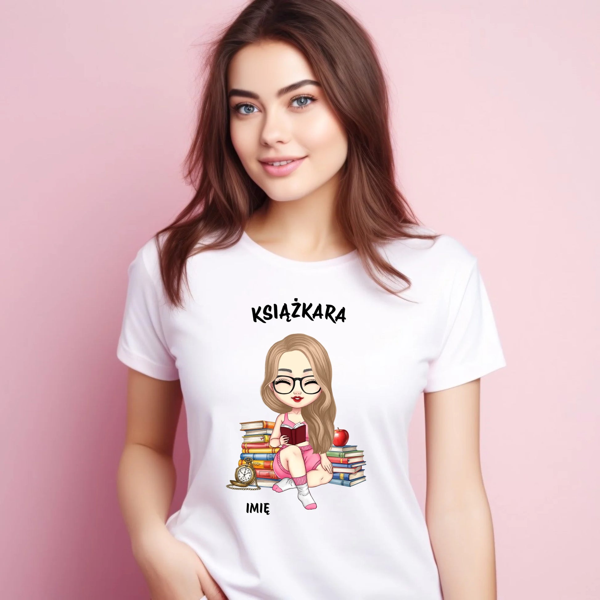 Koszulka damska - Książkara - Prezent dla miłośniczki czytania książek - personalizowana DZ04 - StoryCups.pl