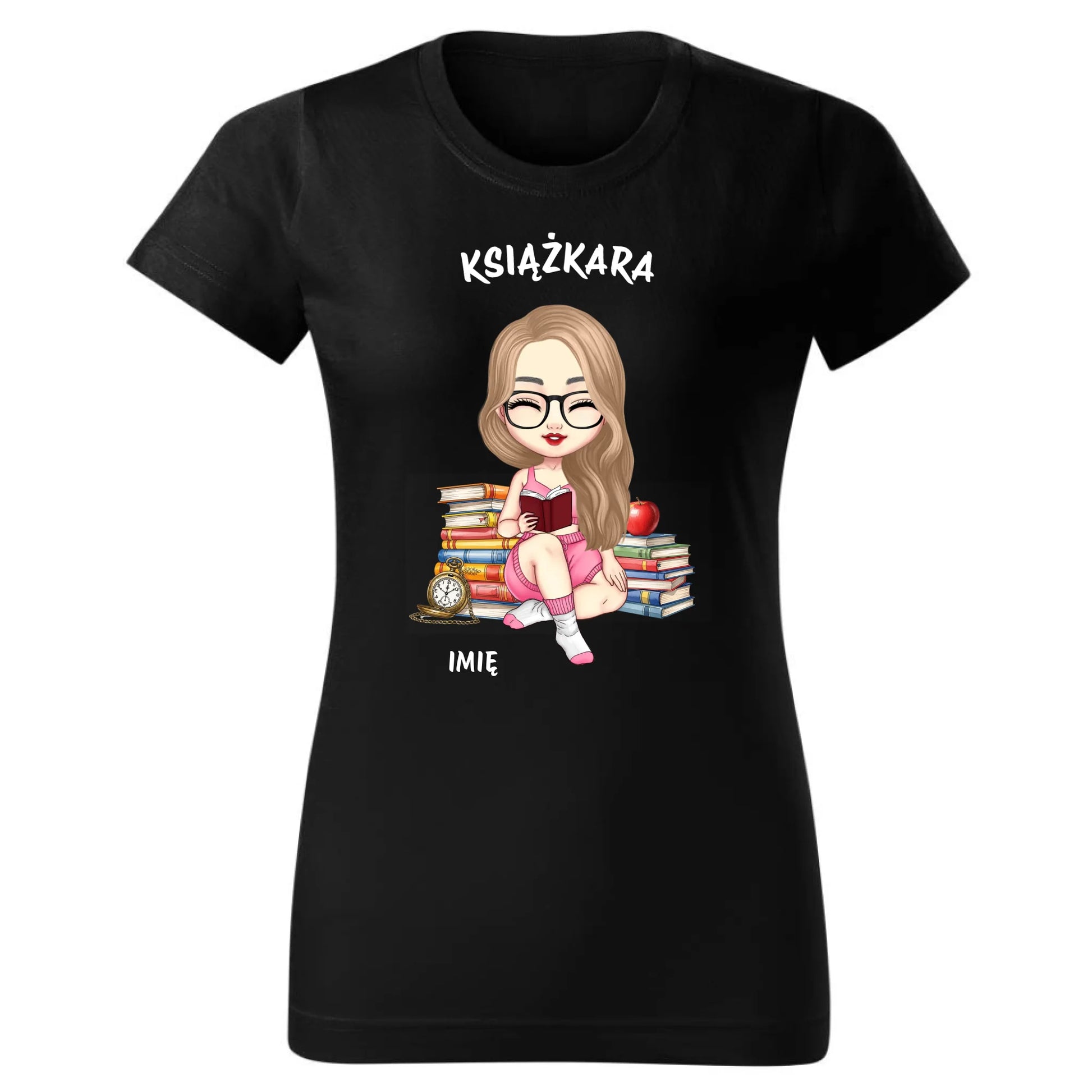 Koszulka damska - Książkara - Prezent dla miłośniczki czytania książek - personalizowana DZ04 - StoryCups.pl