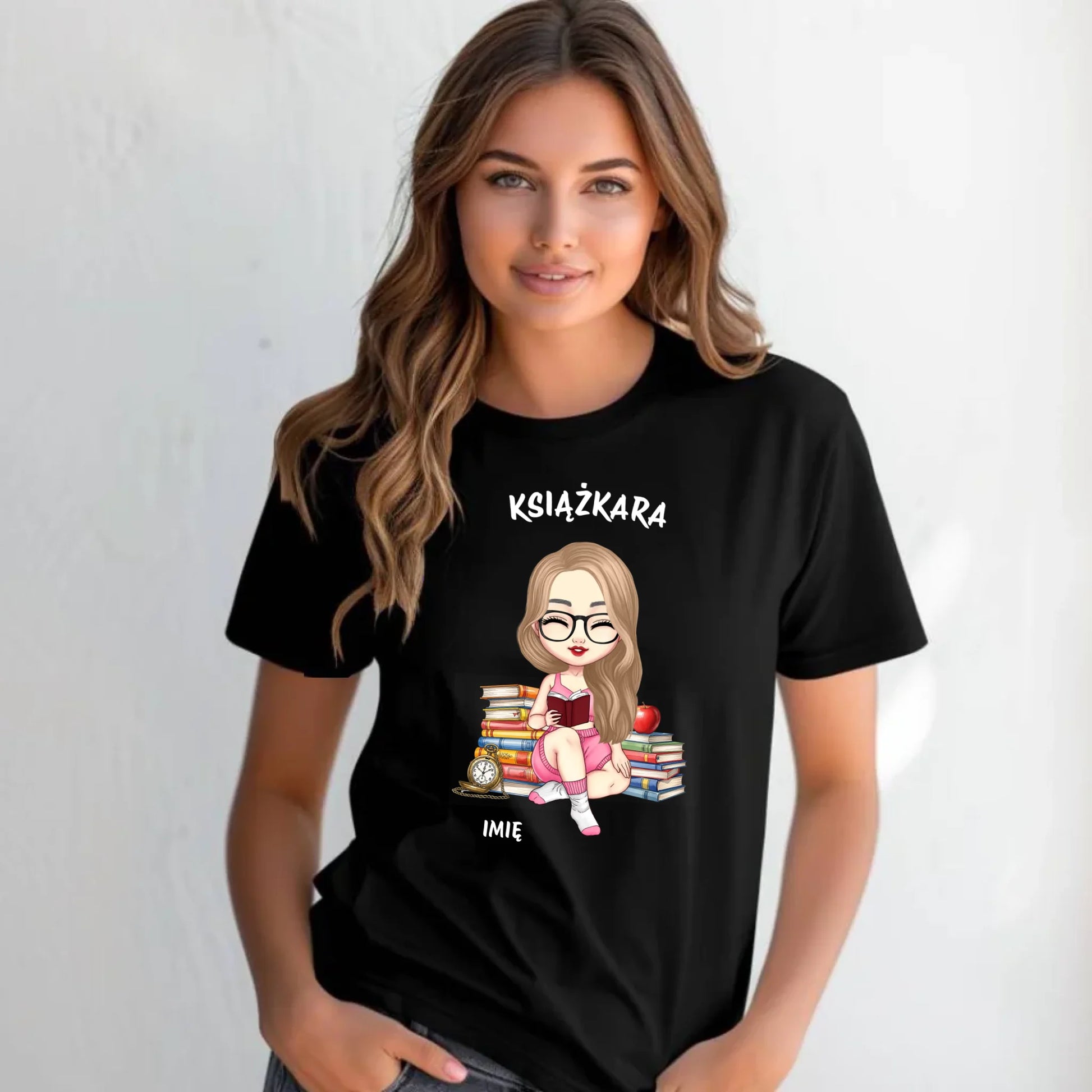 Koszulka damska - Książkara - Prezent dla miłośniczki czytania książek - personalizowana DZ04 - StoryCups.pl