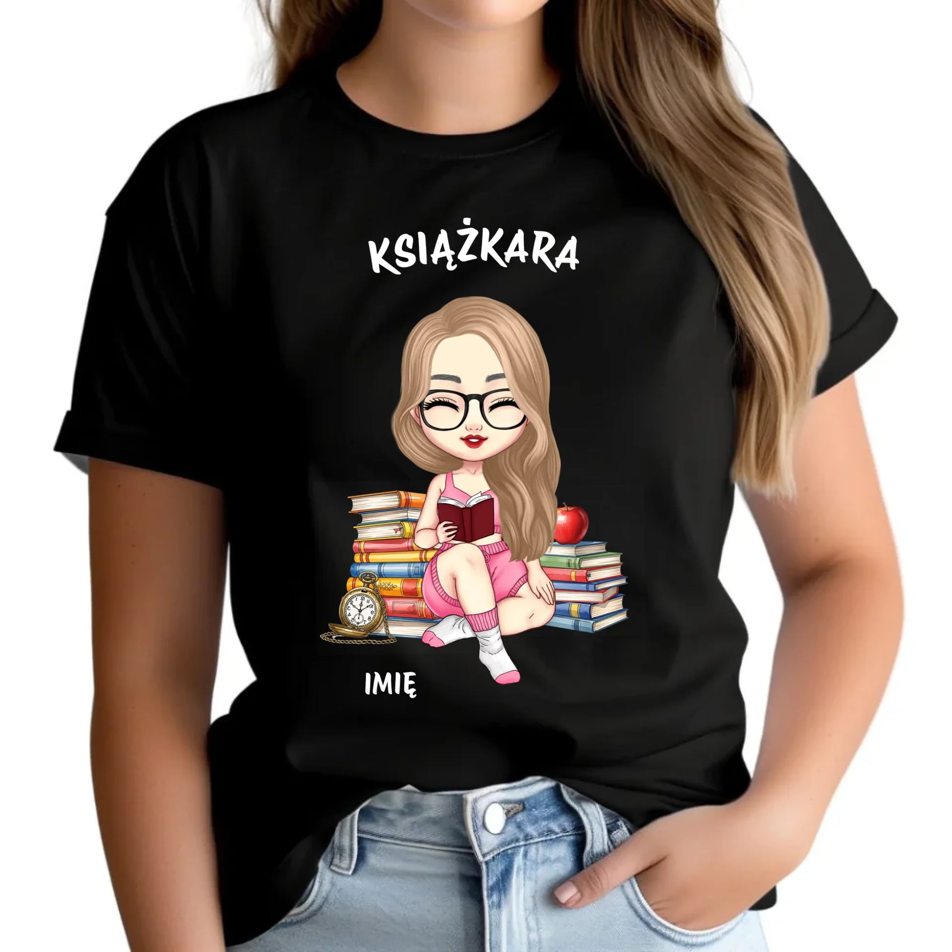 Koszulka damska - Książkara - Prezent dla miłośniczki czytania książek - personalizowana DZ04 - StoryCups.pl
