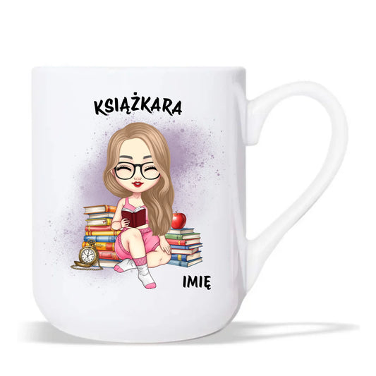 Kubek elegant - Książkara - Prezent dla miłośniczki czytania książek - personalizowany DZ04 - StoryCups.pl