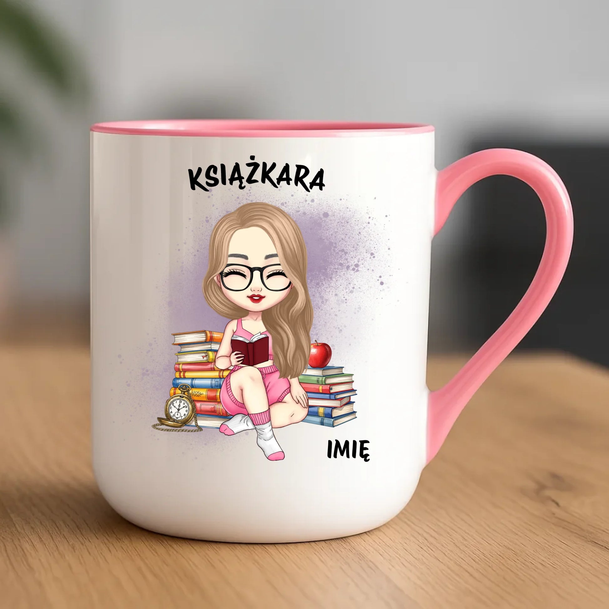 Kubek elegant - Książkara - Prezent dla miłośniczki czytania książek - personalizowany DZ04 - StoryCups.pl