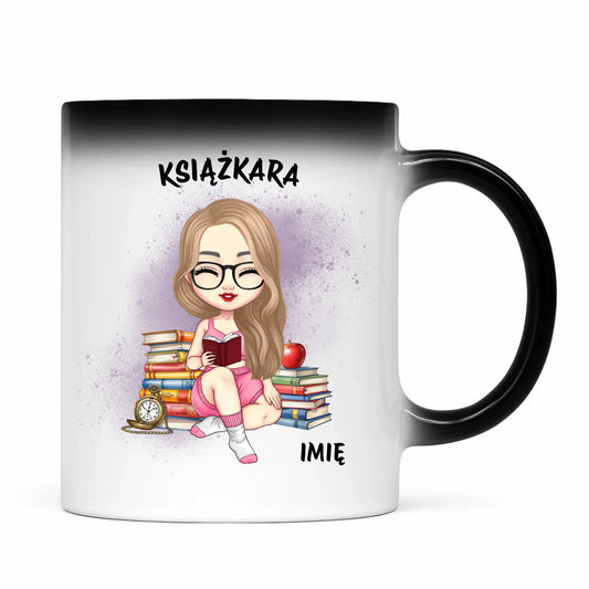 Kubek magiczny - Książkara - Prezent dla miłośniczki czytania książek - personalizowany DZ04 - StoryCups.pl