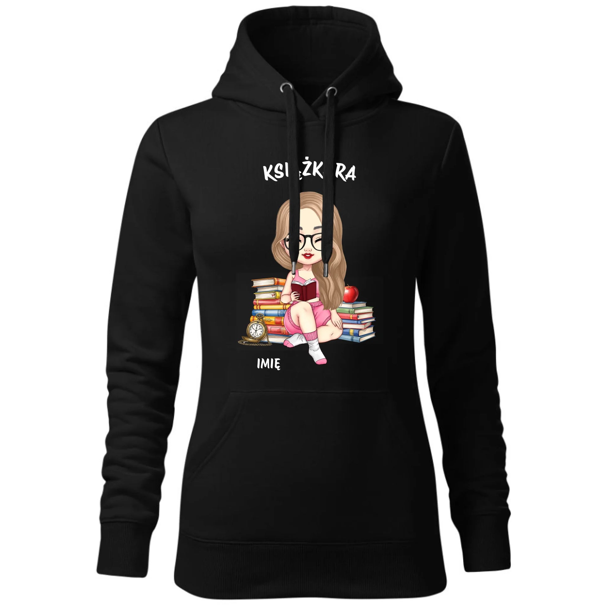 Bluza damska z kapturem - Książkara - Prezent dla miłośniczki czytania książek - personalizowana DZ04 - StoryCups.pl