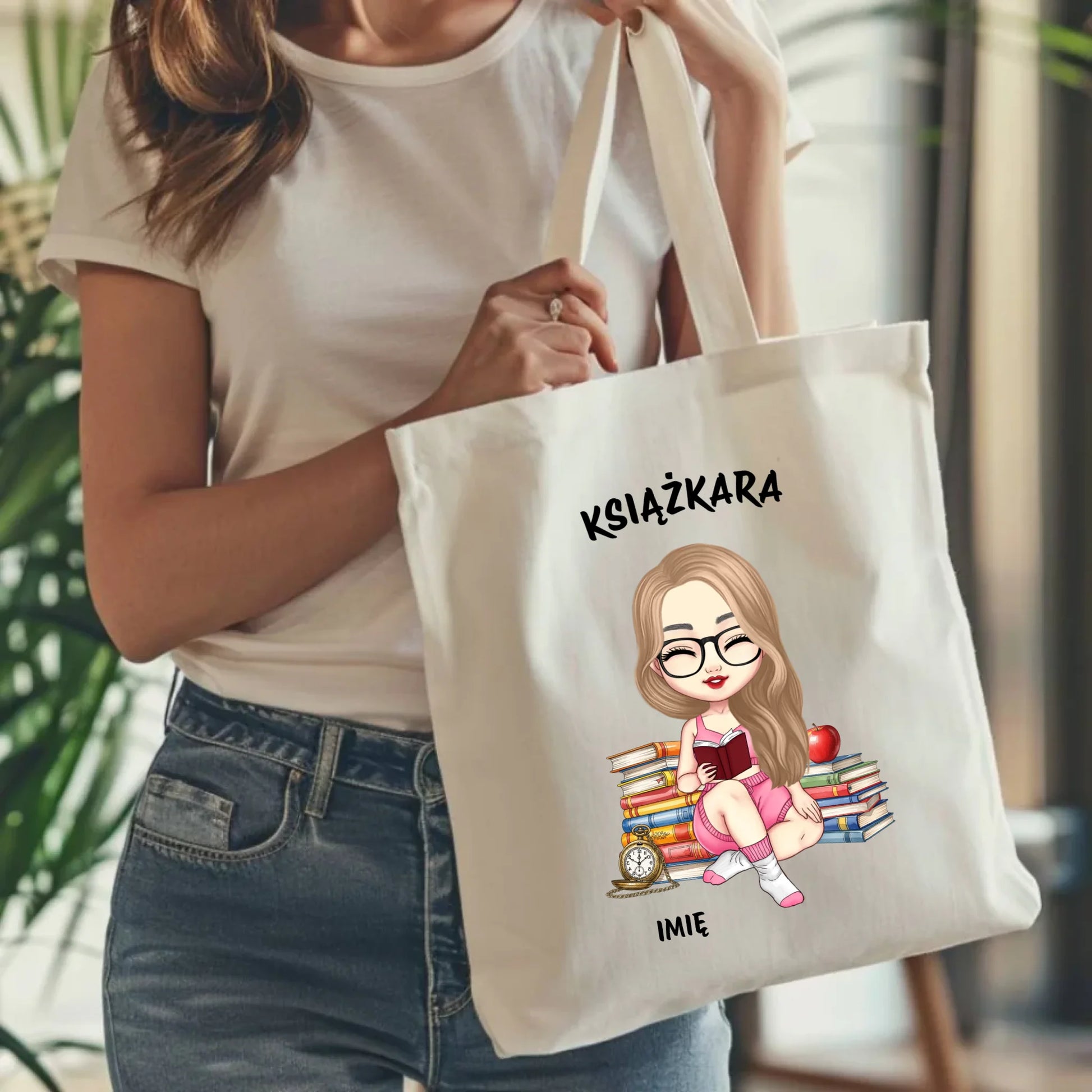 Torba - Książkara - Prezent dla miłośniczki czytania książek - personalizowana DZ04 - StoryCups.pl