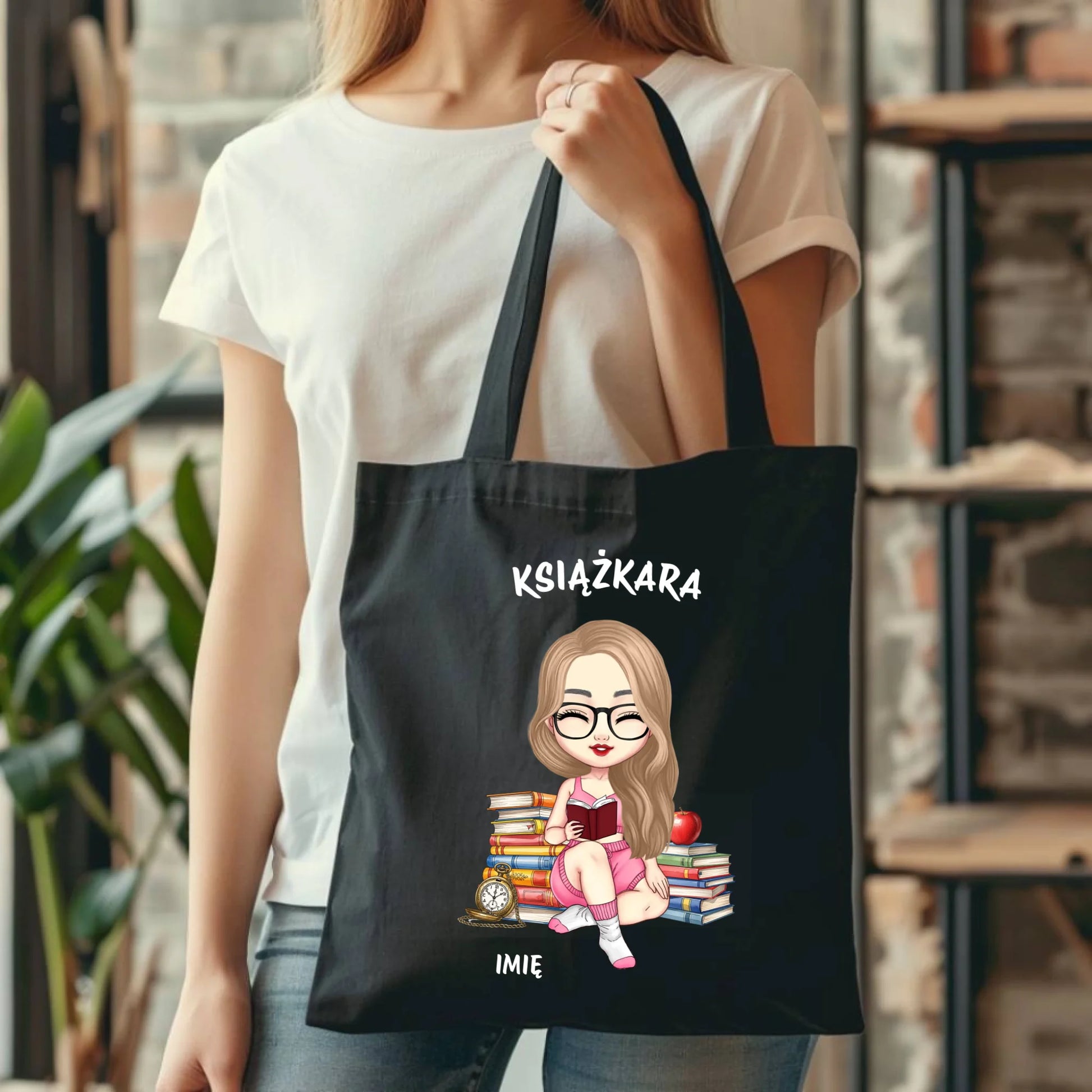 Torba - Książkara - Prezent dla miłośniczki czytania książek - personalizowana DZ04 - StoryCups.pl