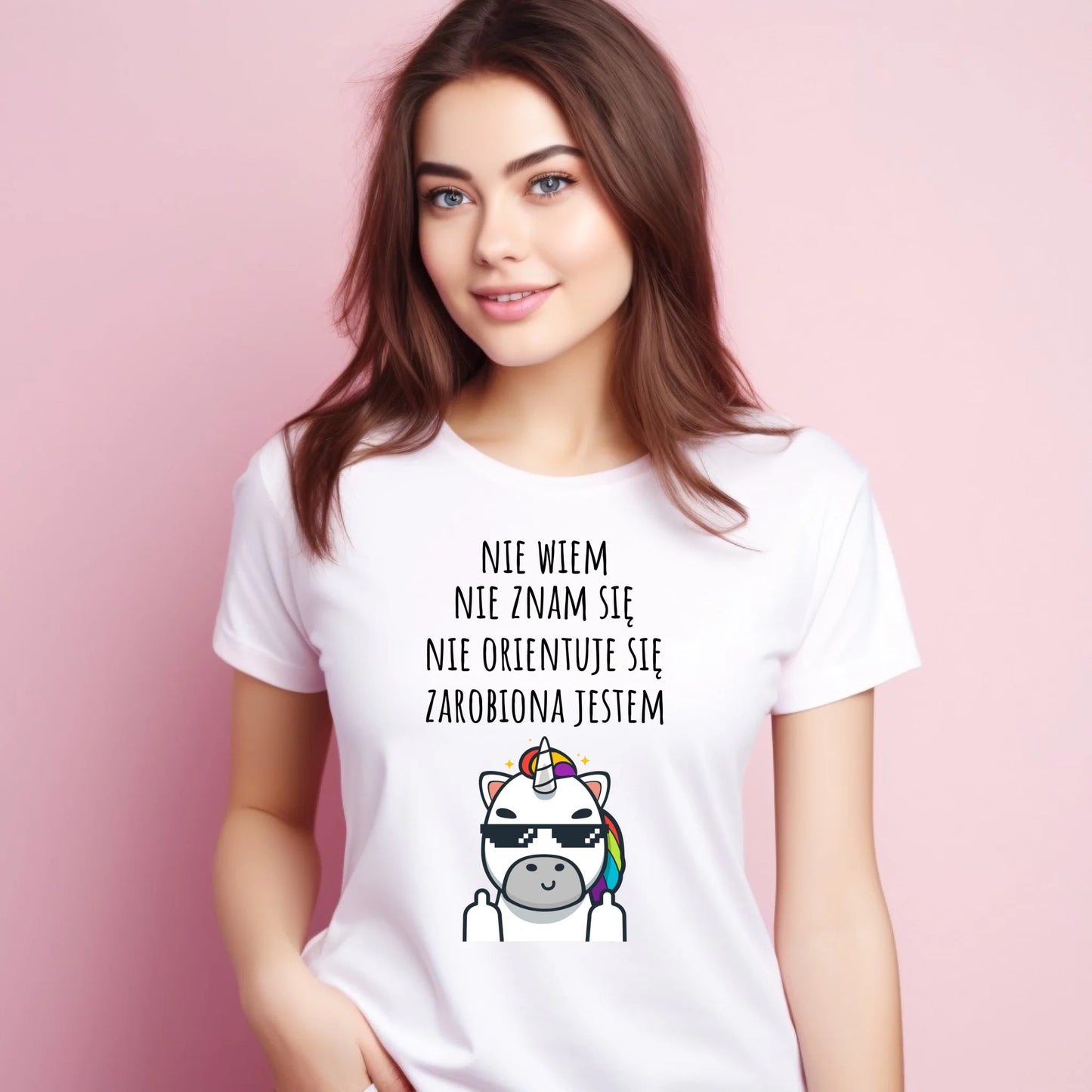 Koszulka damska - Nie wiem, nie znam się, zarobiona jestem DZ05 - StoryCups.pl