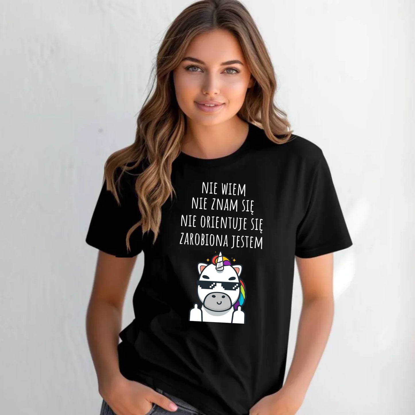 Koszulka damska - Nie wiem, nie znam się, zarobiona jestem DZ05 - StoryCups.pl