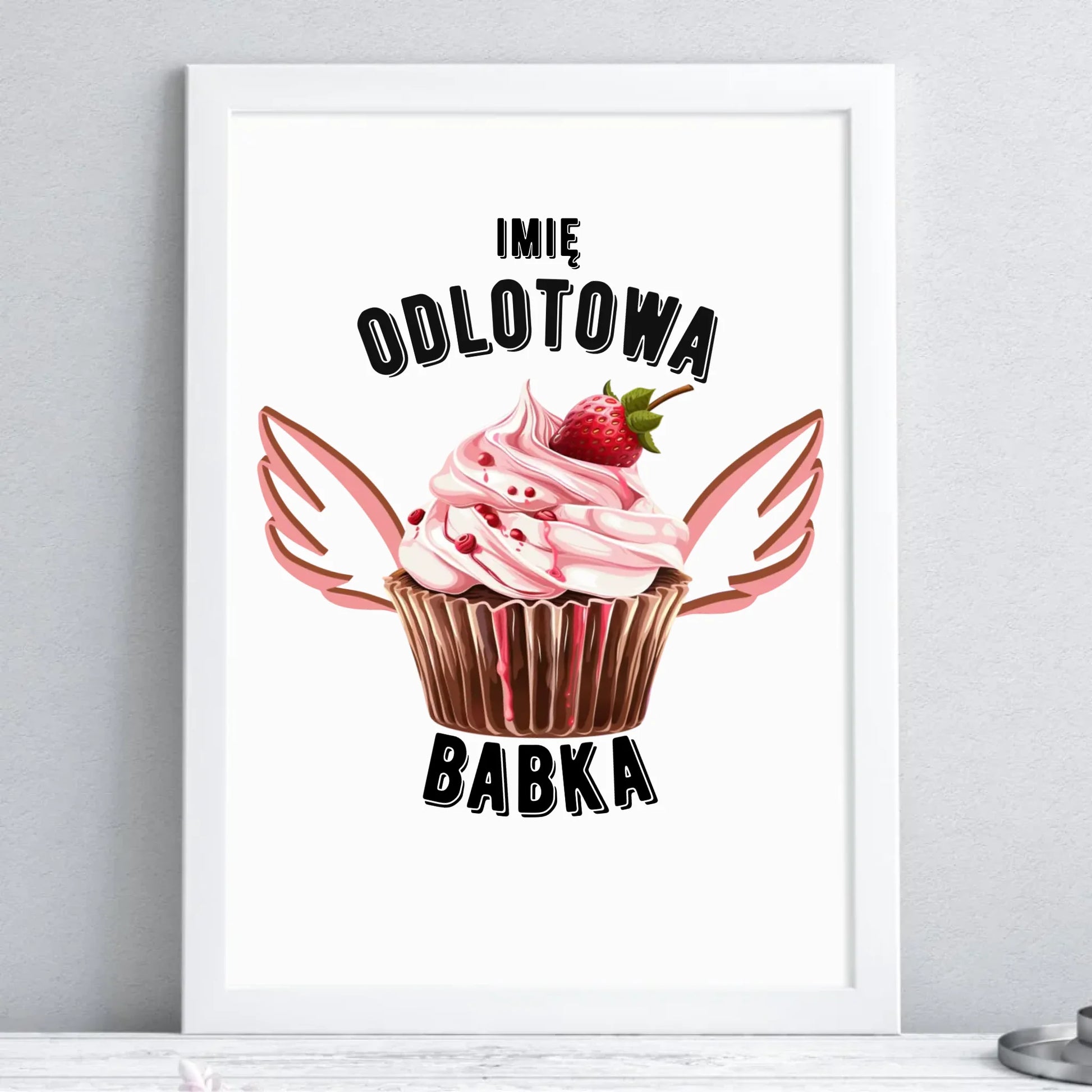Plakat w ramie - Odlotowa babka - personalizowany DZ06 - StoryCups.pl