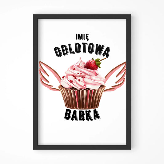 Plakat w ramie - Odlotowa babka - personalizowany DZ06 - StoryCups.pl