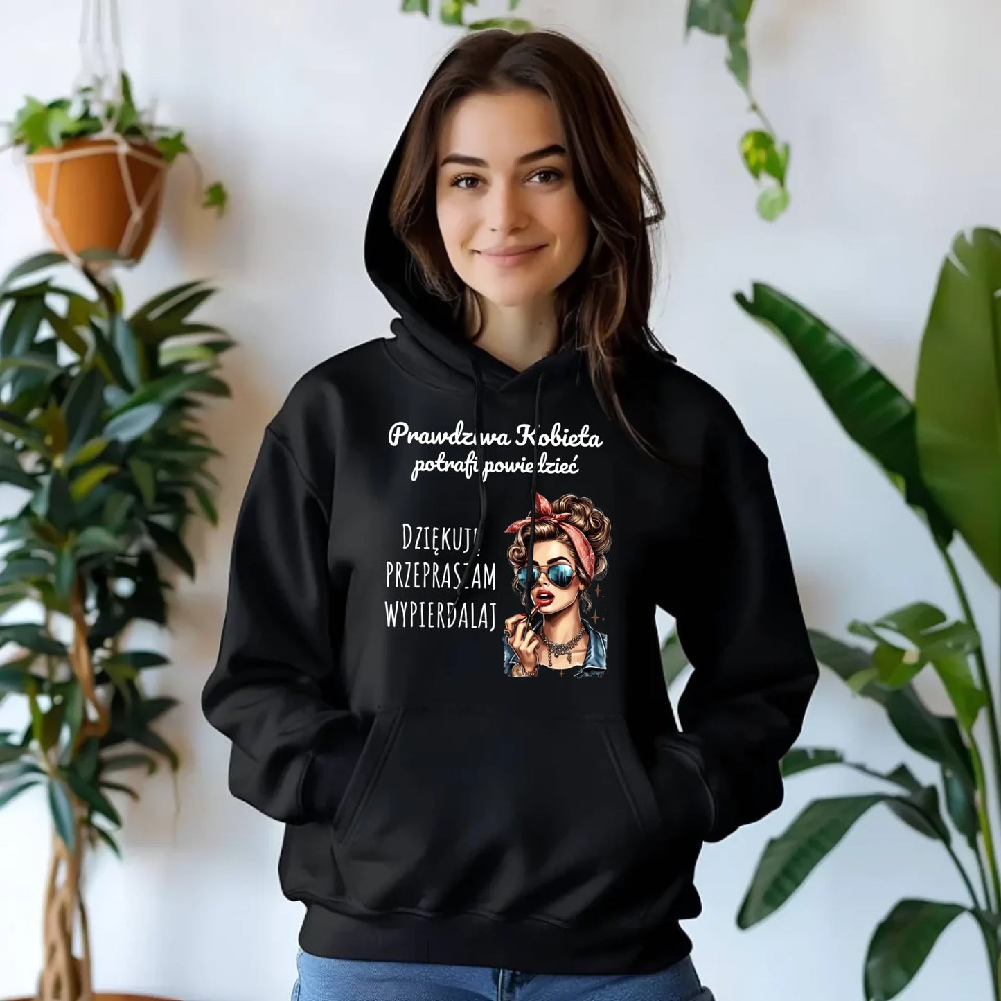 Bluza damska z kapturem - Prawdziwa kobieta - bez cenzury DZ15 - StoryCups.pl