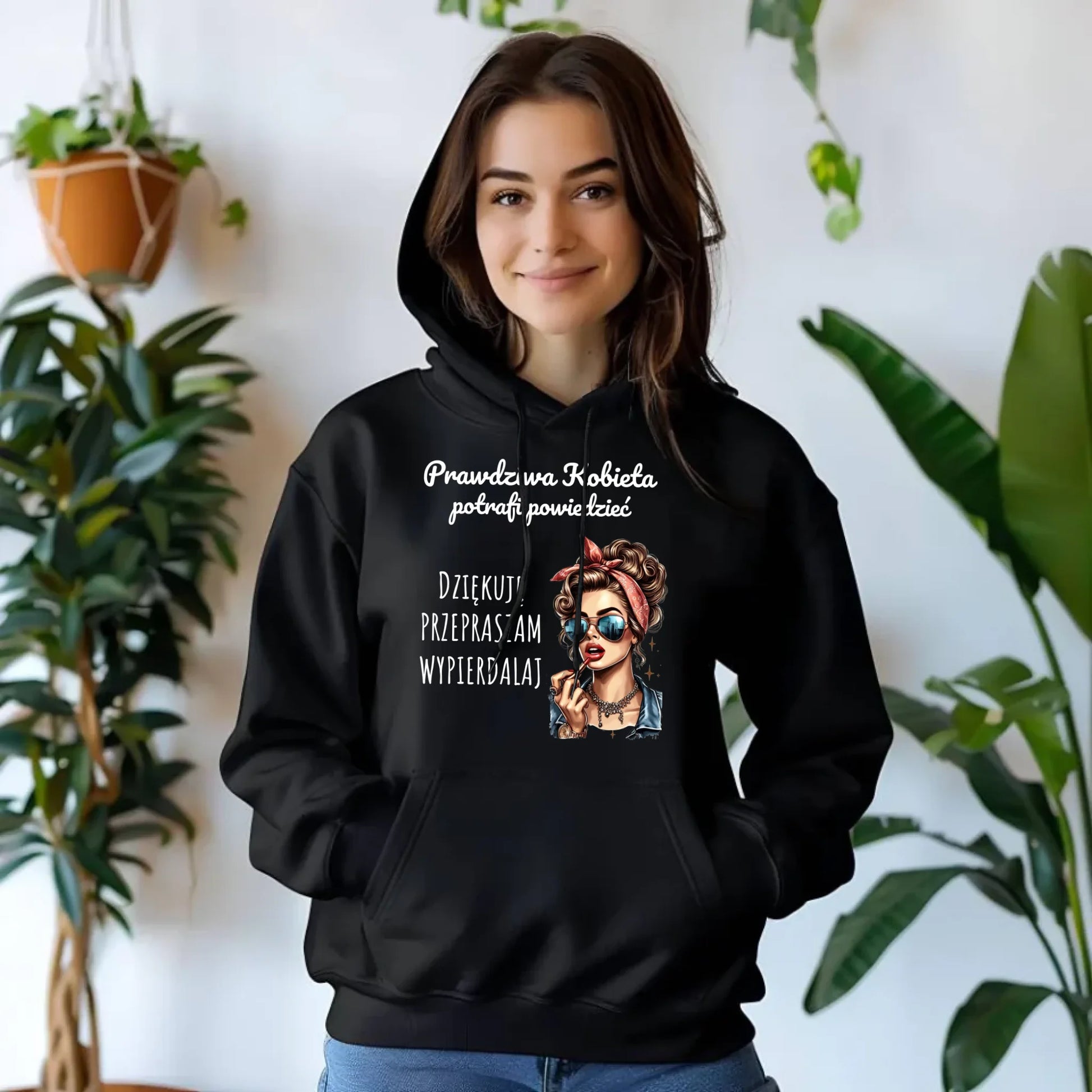Bluza damska z kapturem - Prawdziwa kobieta - bez cenzury DZ15 - StoryCups.pl