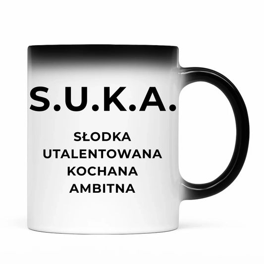 Kubek magiczny - S.U.K.A. - śmieszny prezent dla niej - bez cenzury DZ16 - StoryCups.pl