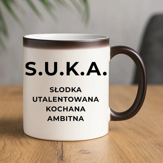 Kubek magiczny - S.U.K.A. - śmieszny prezent dla niej - bez cenzury DZ16 - StoryCups.pl