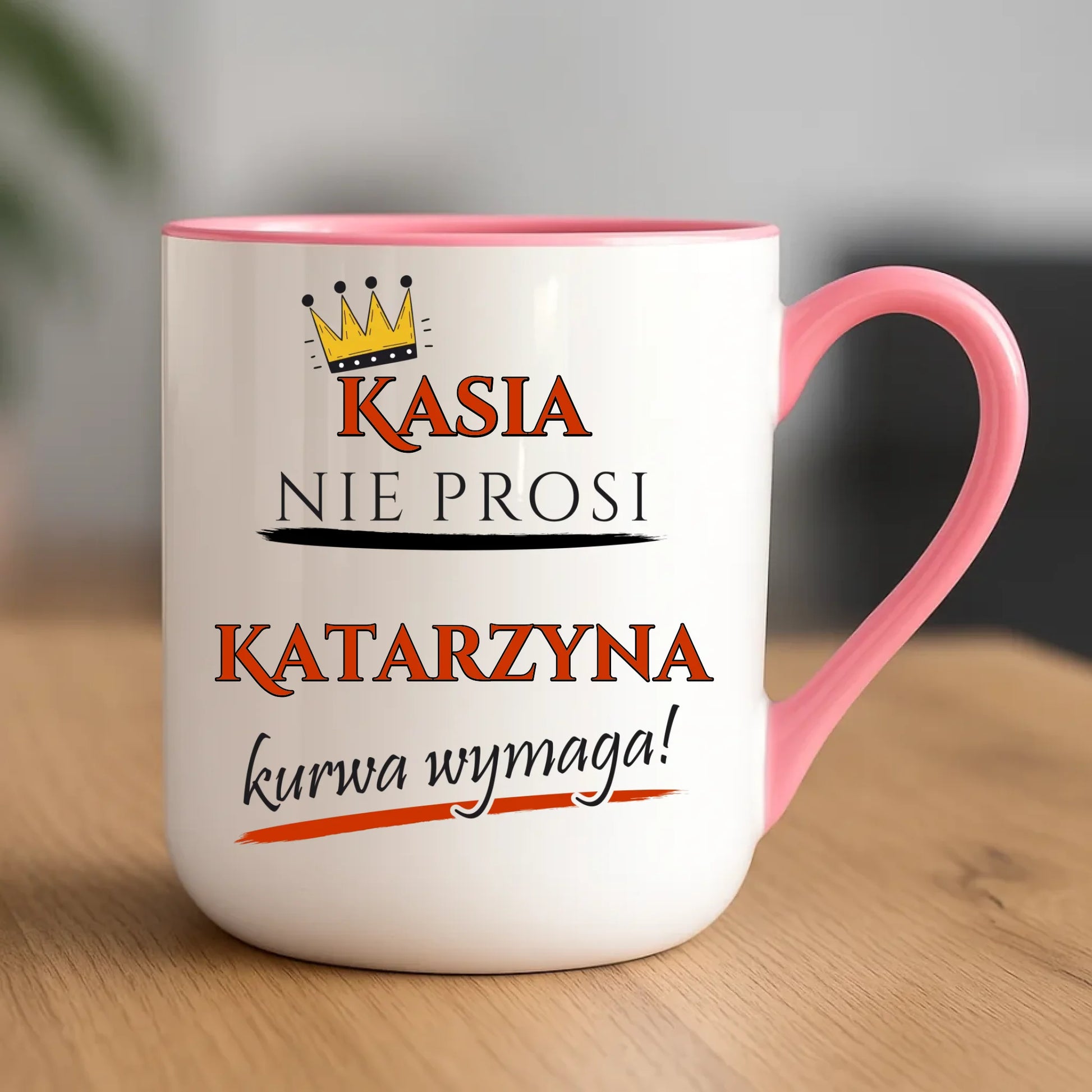 Kubek elegant - Nie prosi, ku**a wymaga - bez cenzury - personalizowany DZ18 - StoryCups.pl