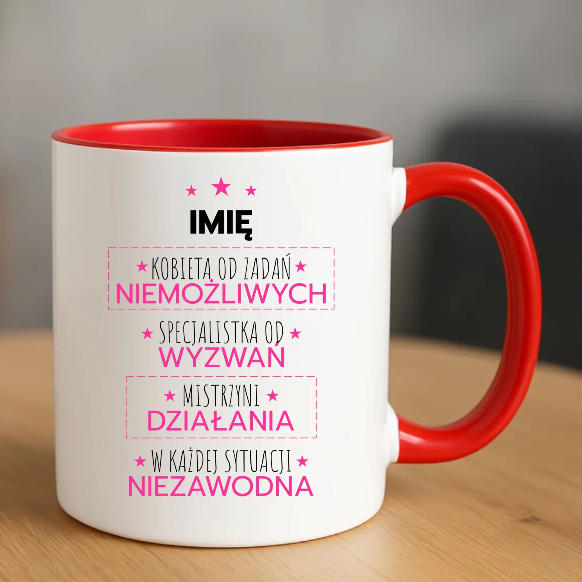 Kubek - Kobieta od zadań niemożliwych - personalizowany DZ19 - StoryCups.pl